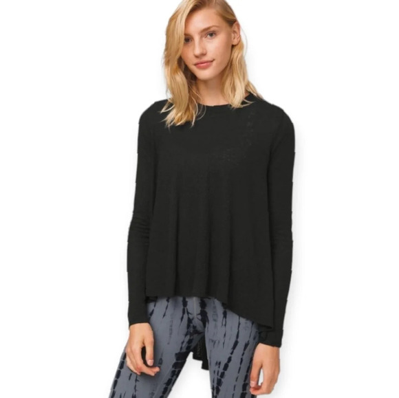 Lululemon Dare to Drape Ribbed Black Long Sleeve Hi Low Hem Tencel Cotton Small - Picture 16 of 16